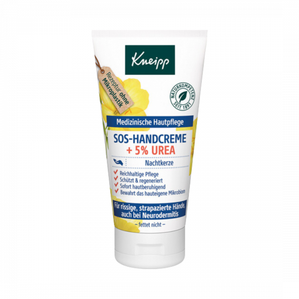Kneipp SOS-Handcreme + 5 % Urea Nachtkerze, medizinische Hautpflege, 50 Milliliter